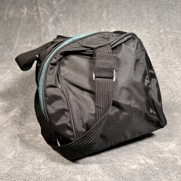 Vintage 1993 Reebok Duffle Bag Black Teal Nylon Gym Travel Vector Logo RN 69421 - Picture 6 of 12